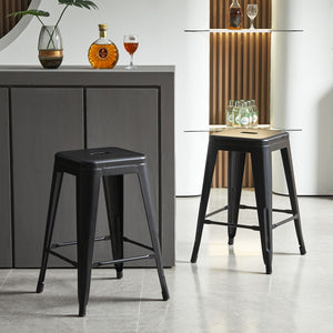 MOREL Eisen Barhocker Metall Barstuhl - Schwarz