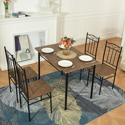 NORSEMAN 5-teilige Essgruppe, Rechteckiger Esstisch mit 4 St¨¹hlen 109*69*75cm - Farben erh?ltlich