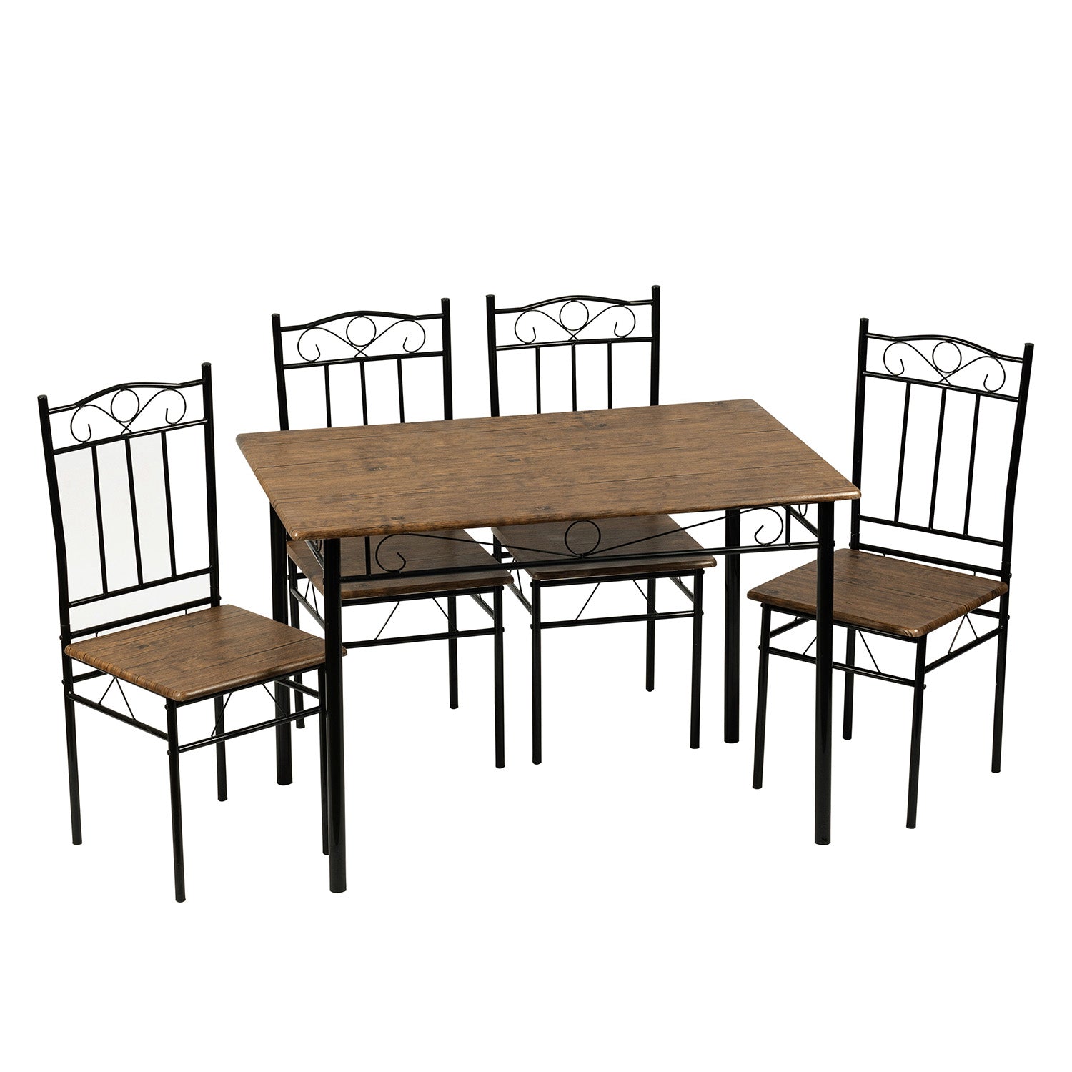 NORSEMAN 5-teilige Essgruppe, Rechteckiger Esstisch mit 4 St¨¹hlen 109*69*75cm - Farben erh?ltlich