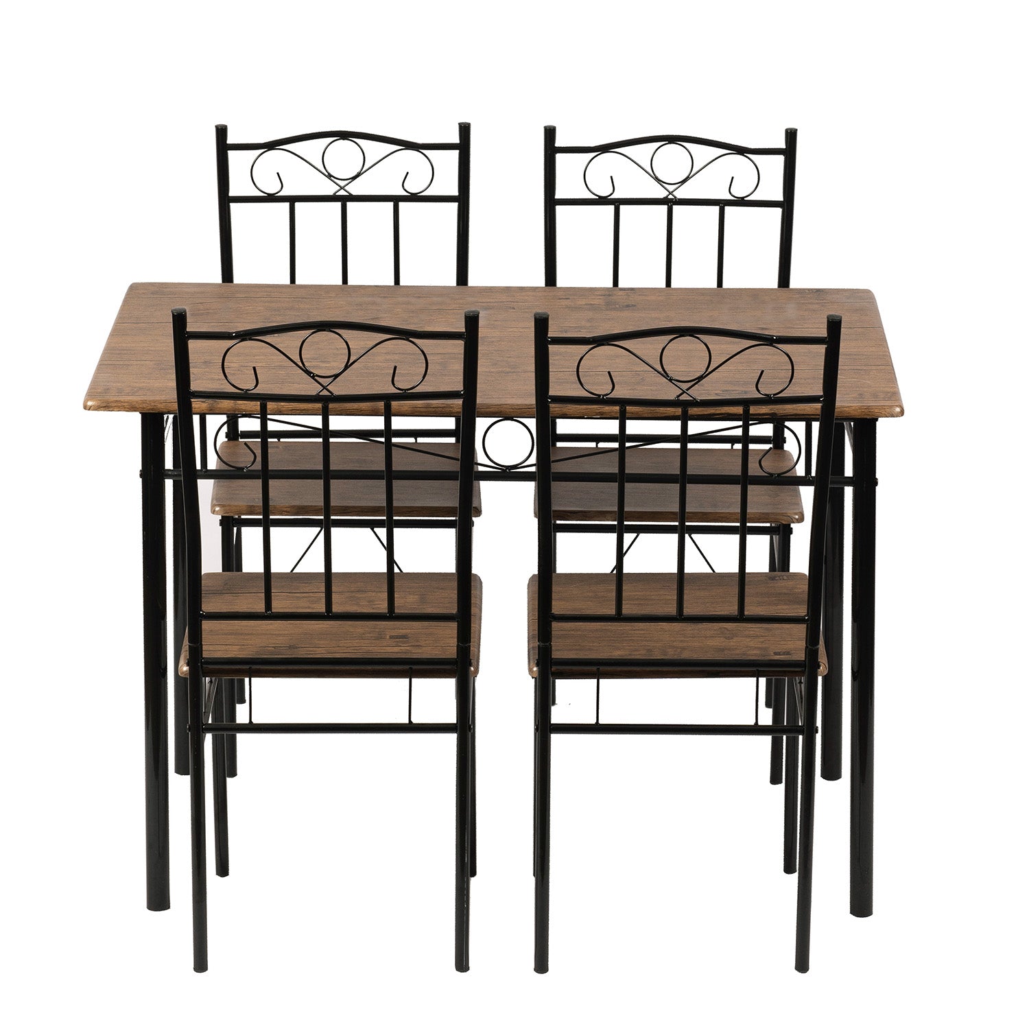 NORSEMAN 5-teilige Essgruppe, Rechteckiger Esstisch mit 4 St¨¹hlen 109*69*75cm - Farben erh?ltlich