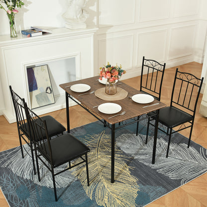 NORSEMAN 5-teilige Essgruppe, Rechteckiger Esstisch mit 4 St¨¹hlen 109*69*75cm - Farben erh?ltlich