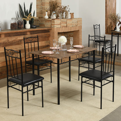 NORSEMAN 5-teilige Essgruppe, Rechteckiger Esstisch mit 4 St¨¹hlen 109*69*75cm - Farben erh?ltlich