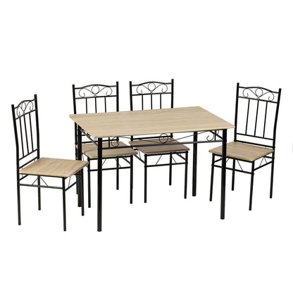 NORSEMAN 5-teilige Essgruppe, Rechteckiger Esstisch mit 4 St¨¹hlen 109*69*75cm - Farben erh?ltlich