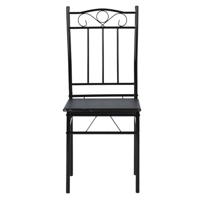 NORSEMAN Marmorierung 5 TLG Sitzgruppe Esstisch mit 4 St¨¹hlen - 109 * 69 * 75cm - Wei?/Schwarz/Hellbraun