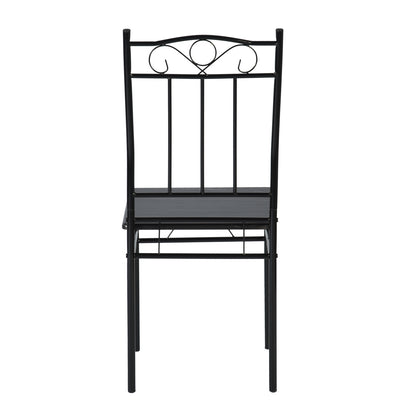 NORSEMAN Marmorierung 5 TLG Sitzgruppe Esstisch mit 4 St¨¹hlen - 109 * 69 * 75cm - Wei?/Schwarz/Hellbraun