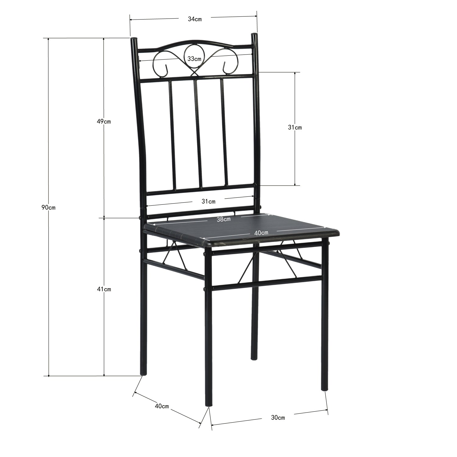 NORSEMAN Marmorierung 5 TLG Sitzgruppe Esstisch mit 4 St¨¹hlen - 109 * 69 * 75cm - Wei?/Schwarz/Hellbraun
