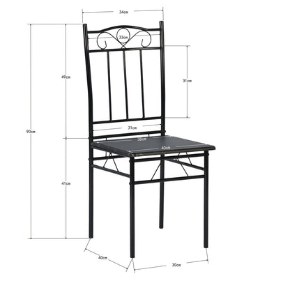 NORSEMAN Marmorierung 5 TLG Sitzgruppe Esstisch mit 4 St¨¹hlen - 109 * 69 * 75cm - Wei?/Schwarz/Hellbraun
