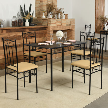 NORSEMAN 5-teilige Essgruppe, Rechteckiger Esstisch mit 4 St¨¹hlen 109*69*75cm - Farben erh?ltlich
