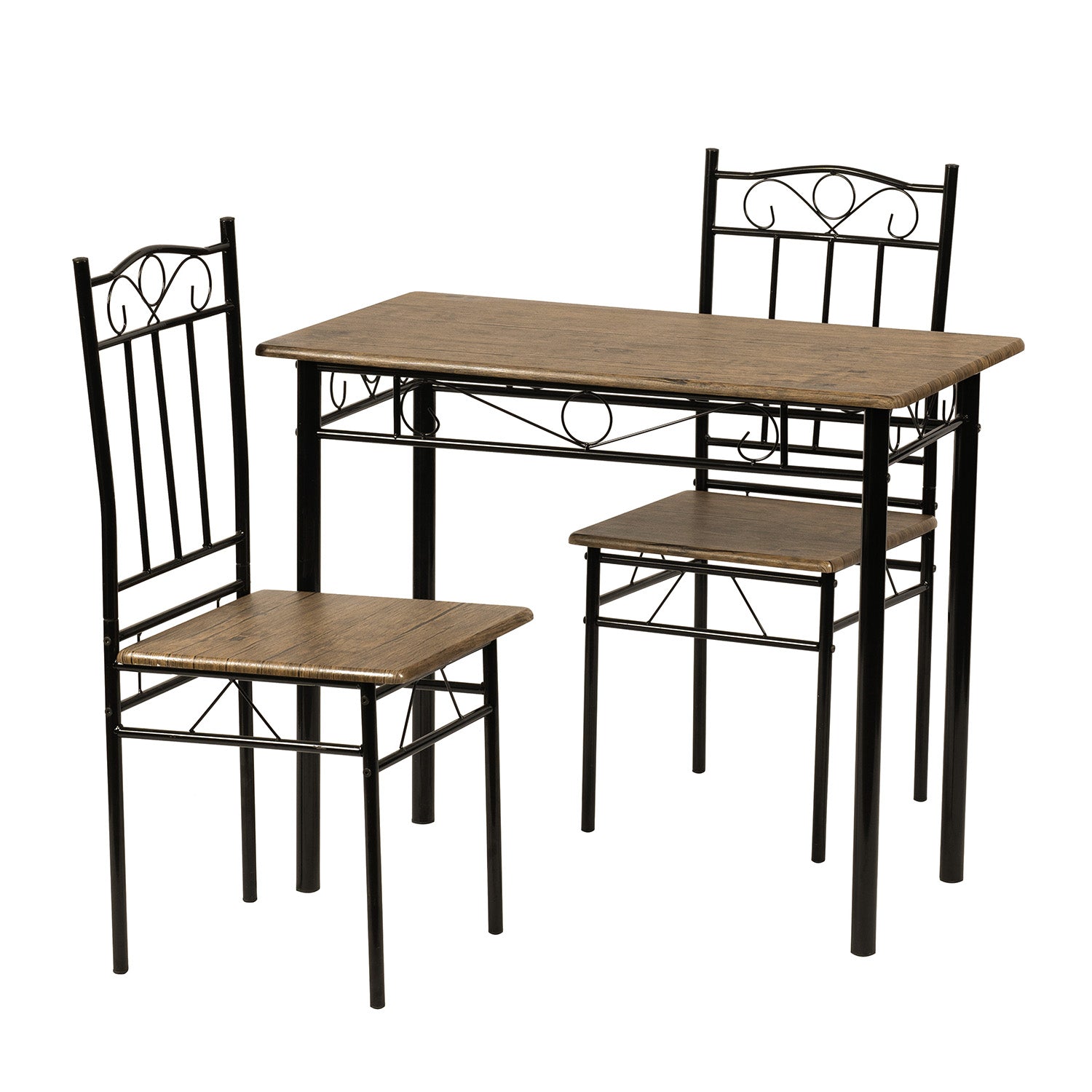 NORSEMAN 3-teilige Essgruppe, Rechteckiger Esstisch mit 2 St¨¹hlen 90*48*75cm - Farben erh?ltlich
