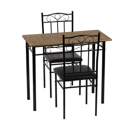 NORSEMAN 3-teilige Essgruppe, Rechteckiger Esstisch mit 2 St¨¹hlen 90*48*75cm - Farben erh?ltlich