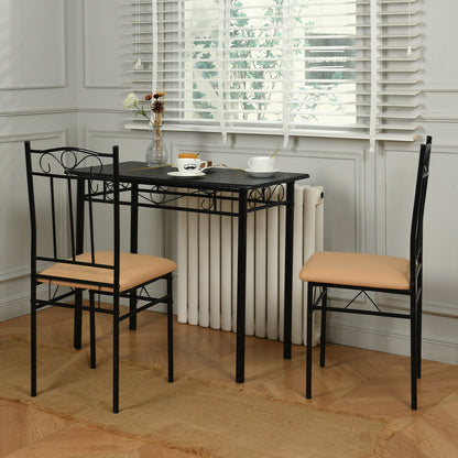 NORSEMAN 3-teilige Essgruppe, Rechteckiger Esstisch mit 2 St¨¹hlen 90*48*75cm - Farben erh?ltlich