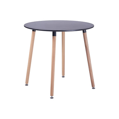PEA Runder Esstische aus MDF mit 4 Buchenbeinen 80 * 80 * 73 cm - Schwarz/Wei?