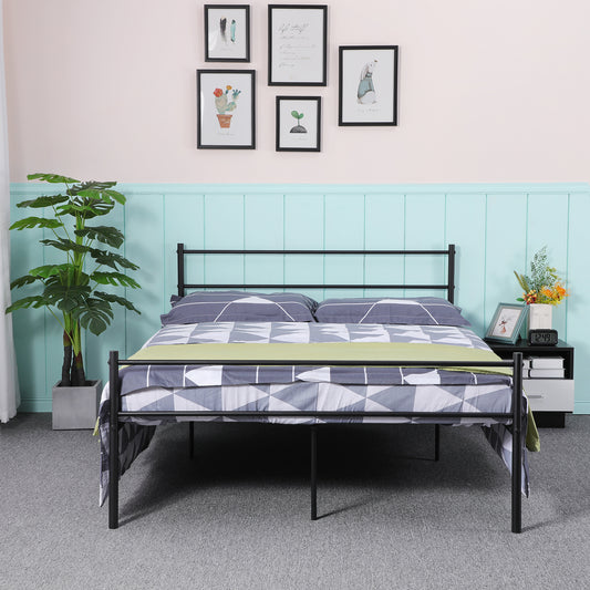 PRIMO Einzel-/Doppelbett aus Metall 94 * 196 cm/143 * 196 cm - Schwarz/Weiß