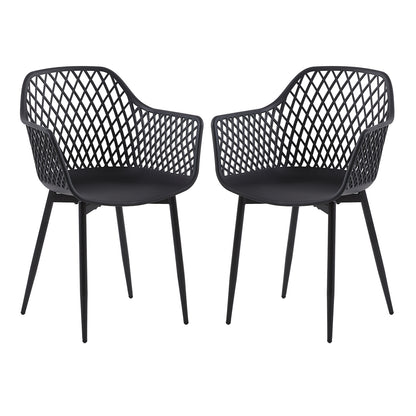 ROME Esszimmerst¨¹hle mit Metallbeine, Retro Design Hohler Stuhl -  Schwarz