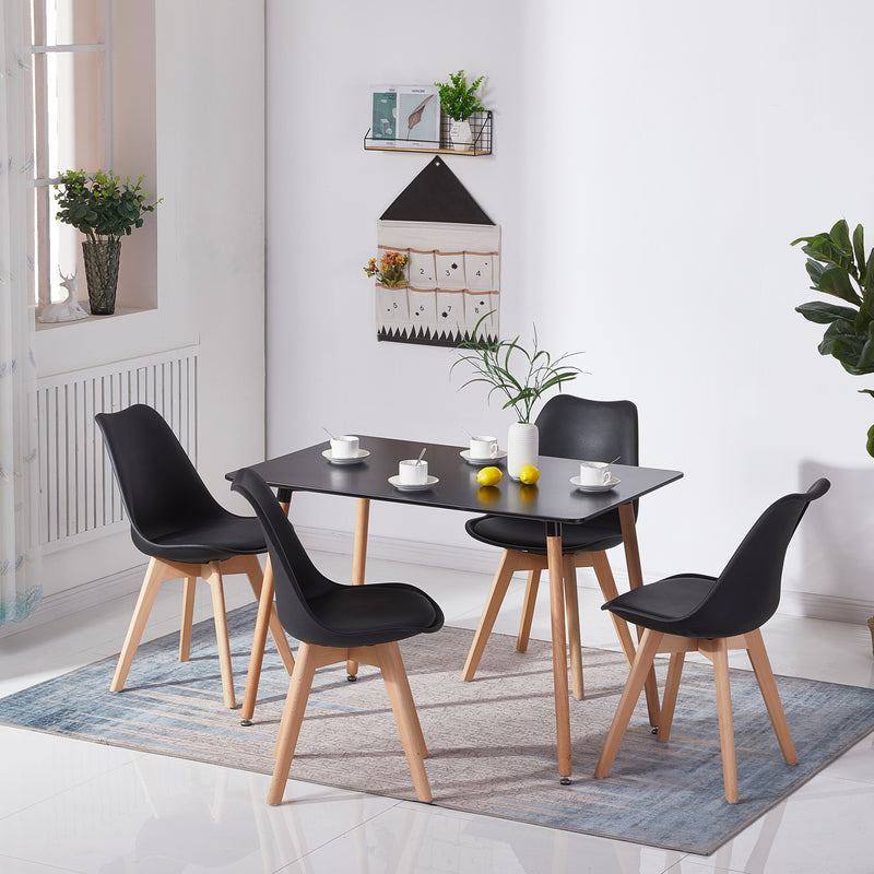 SAGE Rechteckig Esszimmertisch Küchentisch Modern Büro Konferenztisch Kaffeetisch - Schwarz/Weiss