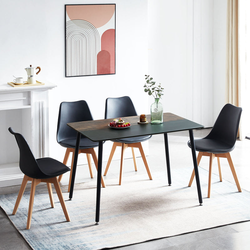 SAGE Rechteckiger Esstisch aus MDF im skandinavischen Stil, 110 x 70 x 74 cm, braun/schwarzbraun