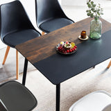 SAGE Rechteckiger Esstisch aus MDF im skandinavischen Stil, 110 x 70 x 74 cm, braun/schwarzbraun