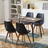 SAGE Rechteckiger Esstisch aus MDF im skandinavischen Stil, 110 x 70 x 74 cm, braun/schwarzbraun