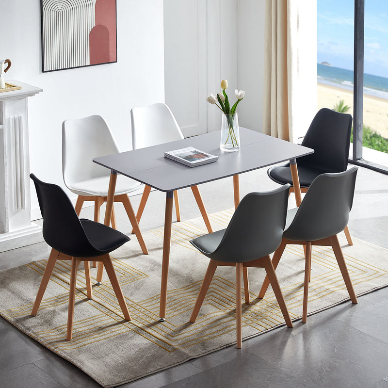 SAGE Rechteckiger MDF-Esstisch im skandinavischen Stil, 110 x 70 x 74 cm, grau