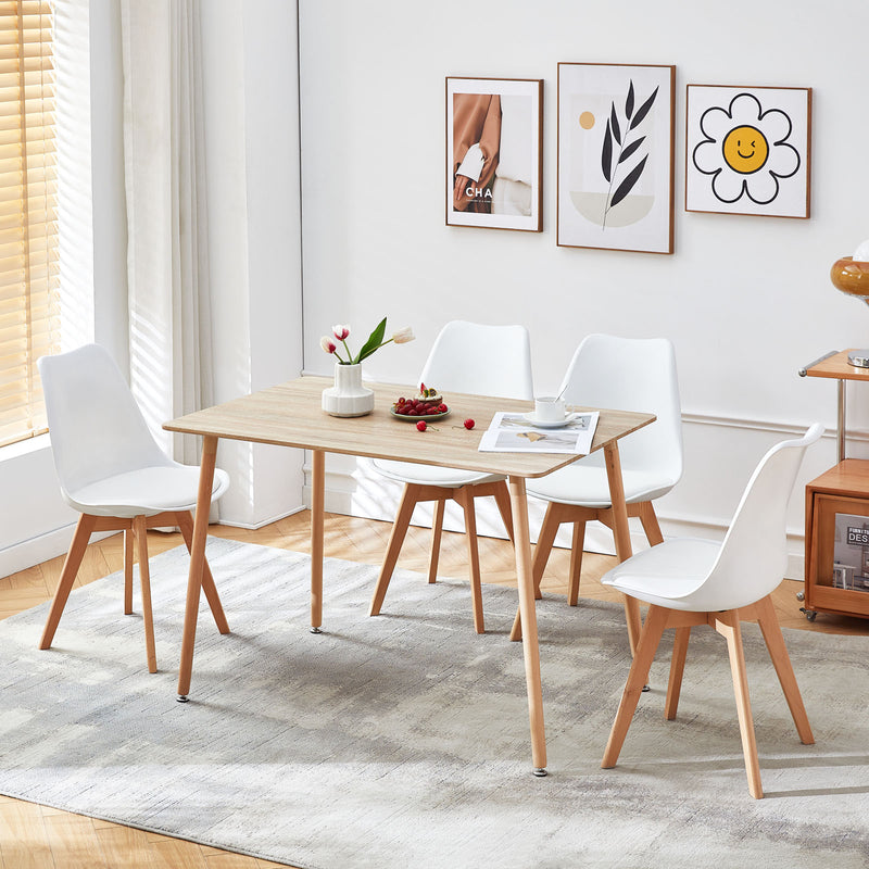 SAGE Rechteckiger MDF-Esstisch im skandinavischen Stil, 110 x 70 x 74 cm, Eichenfarbe