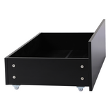 SALMO Holzschublade mit Rollen 90 * 47 * 27 cm - Schwarz/Weiß/Holzfarbe