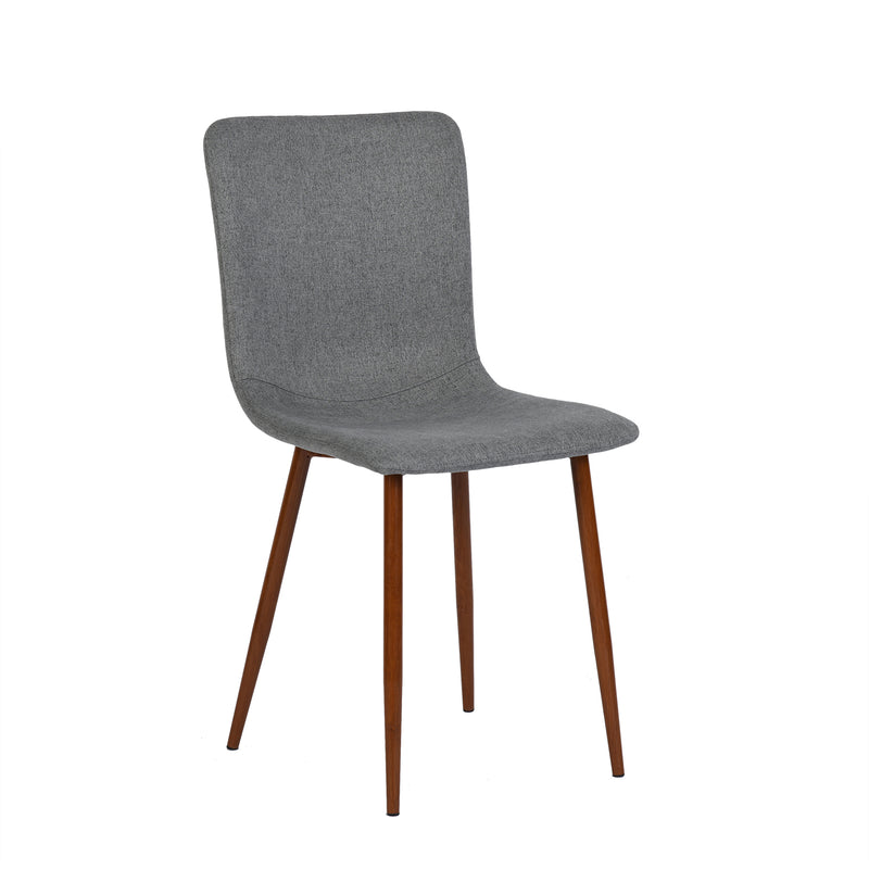 SCARGILL Fabric Esszimmerstuhl mit Metallbeinen - Gelb/Grau