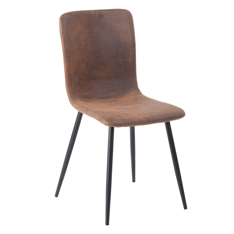 SCARGILL SUEDE Esszimmerstuhl mit Metallbeinen - Braun