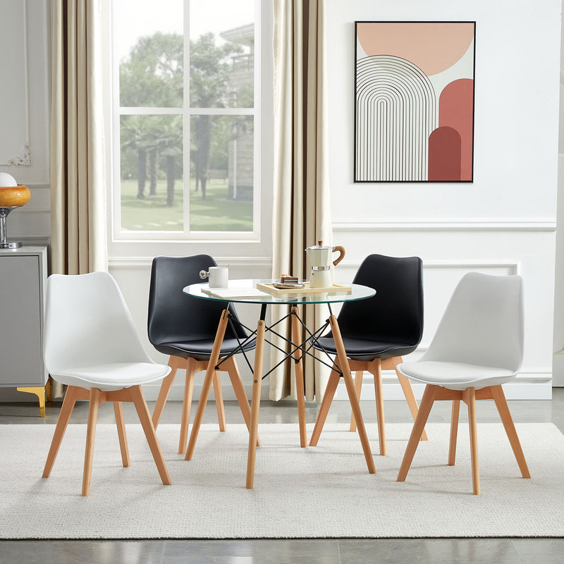 TULIP PP Esszimmerst¨¹hle mit Buche Bein - Schwarz und Wei?