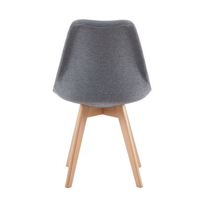TULIP Stoff Esszimmerst¨¹hle mit Buche Bein - Grau/Gelb