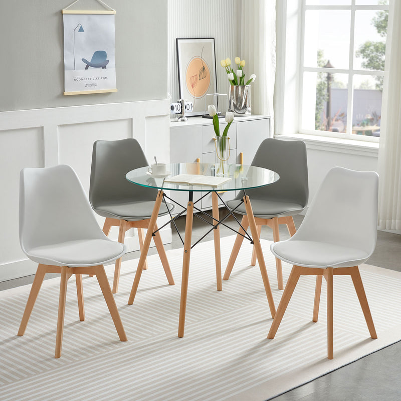 TULIP PP Esszimmerst¨¹hle mit Buche Bein - Wei? und Grau