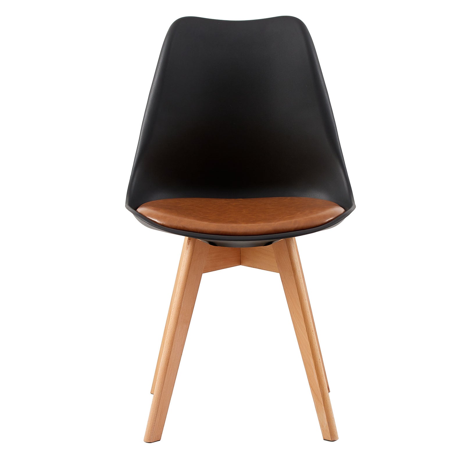 TULIP PP Esszimmerst¨¹hle mit Buche Bein, Moderne Design Gepolsterter Stuhl - Schwarz Braun
