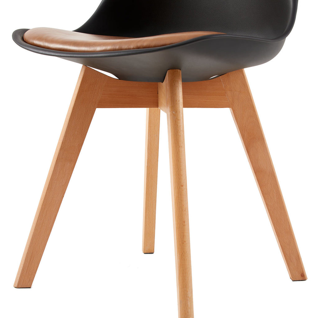 TULIP PP Esszimmerstühle mit Buche Bein, Moderne Design Gepolsterter S –