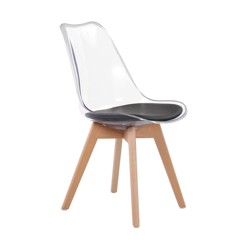 TULIP PC Esszimmerstühle mit Buche Bein - Schwarz/Weiß/Grau