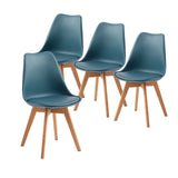 TULIP PP Esszimmerstühle mit Buche Bein, Retro Design Gepolsterter Stuhl - Schwarz/Weiß/Grau/Rosa